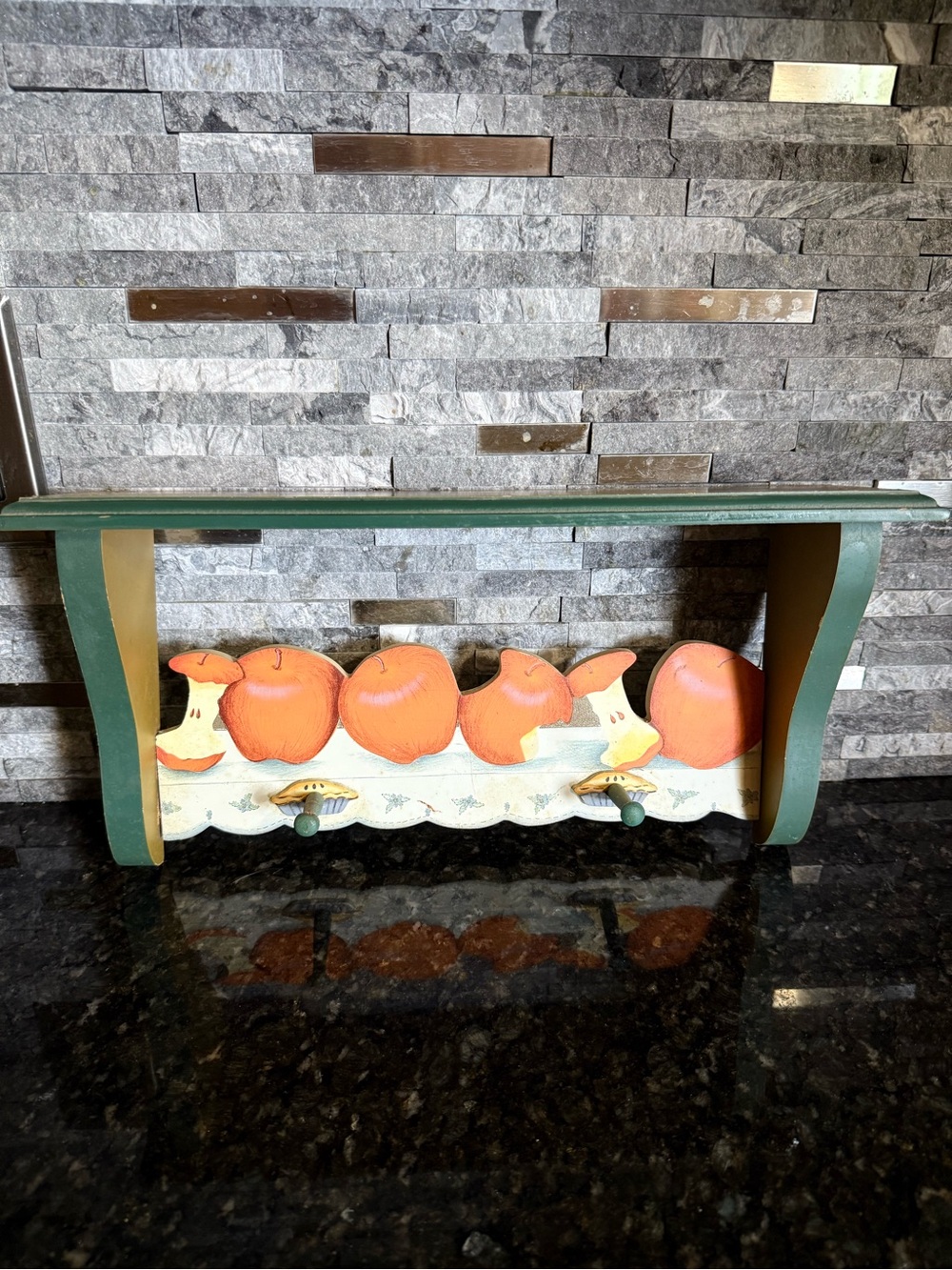 Vintage Cottage Core Apples and pies Wooden 14” Display Shelf